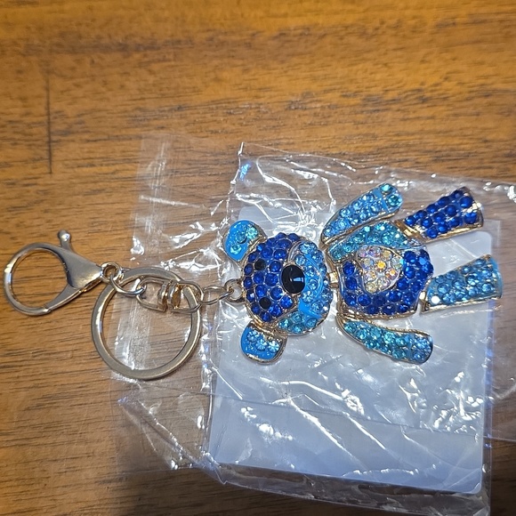 Blue and Gold Bear Keychain - Picture 1 of 5